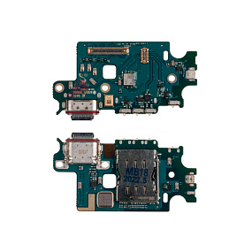 Шлейф Samsung S906B (S22 Plus) плата системный разъем/разъем SIM/микрофон - Премиум