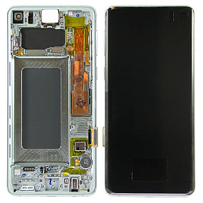 Дисплей для телефона Samsung G973F (S10) модуль Зелёный - Оригинал