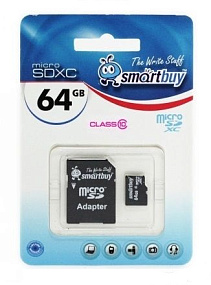 MicroSD 64Gb SmartBuy Class 10 +SD adapter