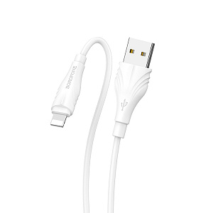 Дата кабель lightning - USB Borofone BX18 Optimal 2.4A белый 3м