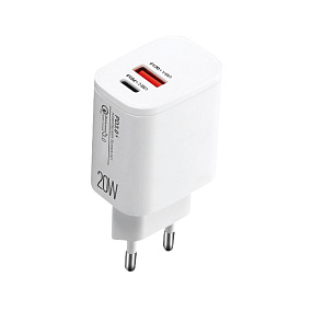 СЗУ-USB-USB-C Kouvolsen CX-90 2 выхода 20W белый