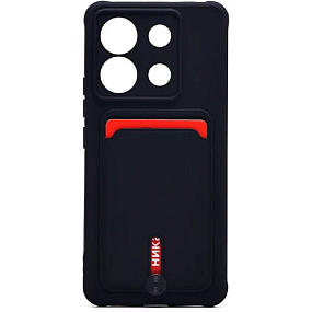 Силиконовый чехол Xiaomi Redmi Note 13 Pro 5G/Poco X6 с визитницей черный