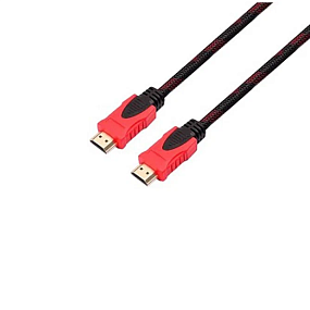 Кабель HDMI (папа) - HDMI (папа) 1,4V 1m (K-1409) черно-красный