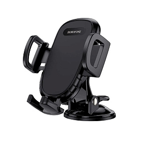 Автодержатель Borofone BH37 (зажим, присоска) черный(УЦЕНКА)тех. пак