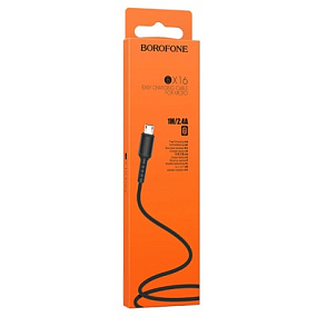 Дата кабель micro USB - USB Borofone BX16 2.4A 1м черный