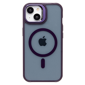 Кейс iPhone 13 силикон SafeMag SM026 темно-фиолетовый