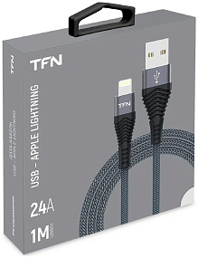 Дата кабель lightning - USB TFN Forza CFZLIGUSB1MGR 2.4A 1м графит