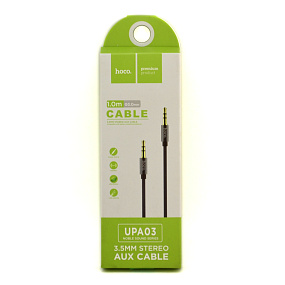 Кабель 3.5mm Jack (папа) - 3.5mm Jack (папа) Hoco UPA03 1м в переплете серый