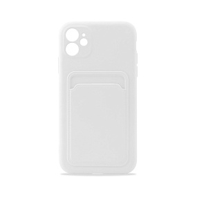 Кейс iPhone 11 силикон с визитницей белый