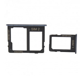 Контейнер SIM+MicroSD Samsung J415F/J610F (комплект 2 шт.) Черный