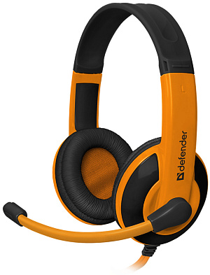 Наушники Defender Warhead G-120 полноразмерные черный/оранжевый