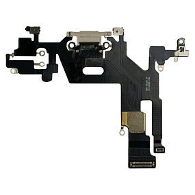 Шлейф iPhone 11 на системный разъем/микрофон Белый