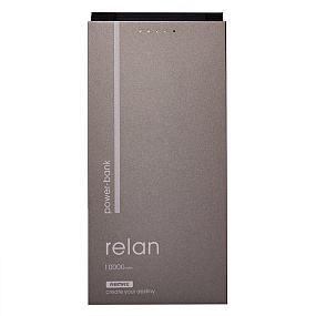 Портативное зарядное устройство Remax RPP-65 Relan 10000mAh + кабель type-c серый