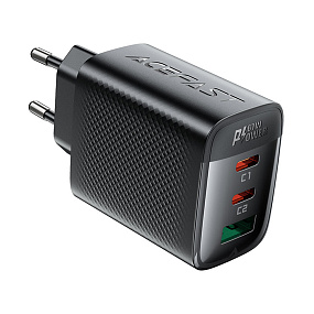 СЗУ-USB/2Type-C Acefast A108 (67W, PD, 3 порта, GaN) Черный