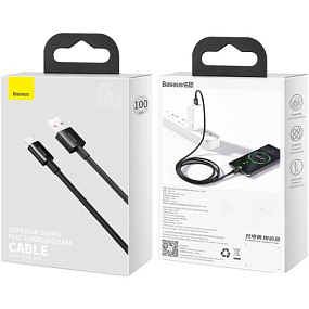 Дата кабель Type-C USB Baseus Superior Series (Catys-01) 66W 1м 2A черный(УЦЕНКА)новая,повр. упак