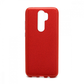 Силиконовый чехол Xiaomi Redmi Note 8 Pro Fashion с блестками красный