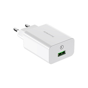 СЗУ+ micro USB Borofone BA21A 1 выход 2.4А QC3.0 белый