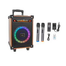 Колонка Hoco HA2 Wave (Bluetooth/USB/TF/AUX/2микрофона) 45W коричневый