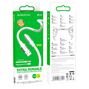 Дата кабель micro USB - USB Borofone BX82 2.4A 1м белый