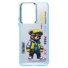 Силиконовый чехол Xiaomi Redmi 13C/Poco C65 PC092 (мишка) прозрачный