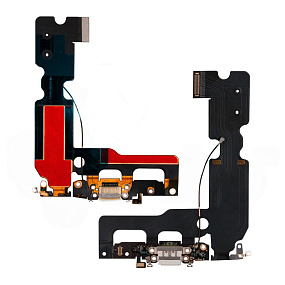 Шлейф iPhone 7 Plus на системный разъем/микрофон Белый - Премиум