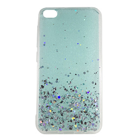 Задняя накладка Xiaomi Redmi Go PS c блестками бирюзовый