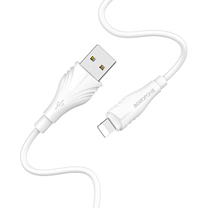Дата кабель lightning - USB Borofone BX18 Optimal 2.4A белый 3м
