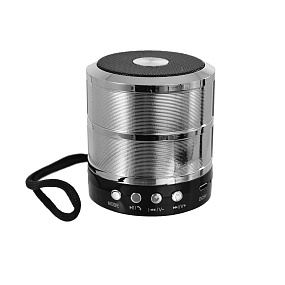 Колонка WS-887 (Bluetooth/MicroSD/USB/FM/AUX) серебро