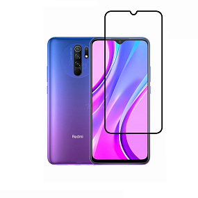 Защитное стекло Xiaomi Redmi 9/9T/Poco M3/Poco M5 2,5D черное