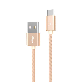 Дата кабель lightning - USB Hoco X2 в переплете 1м золото