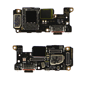 Шлейф Xiaomi Poco F5 Pro (23013PC75G) плата системный разъем/разъем SIM/микрофон - Премиум