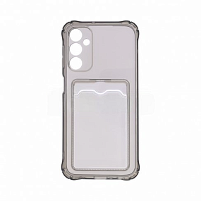 Силиконовый чехол для Samsung A245 Galaxy A24 4G с визитницей прозрачный черный