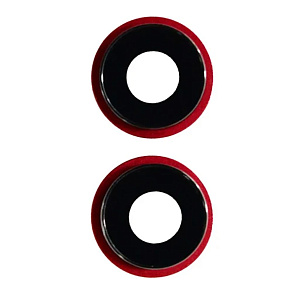 Стекло камеры iPhone 12/12 mini (комплект 2 шт.) Красное