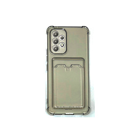 Силиконовый чехол для Samsung A536 Galaxy A53 с визитницей прозрачный черный