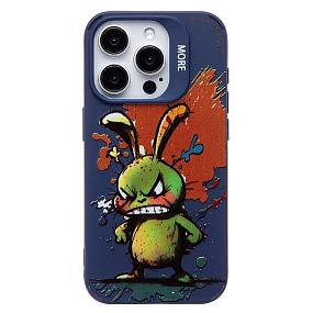 Кейс iPhone 15 Pro силикон SC335 (заяц) темно-синий