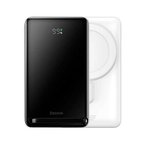 Портативное зарядное устройство Baseus Magnetic Bracket Wireless 20W (PPCX000202) 10000mAh белый