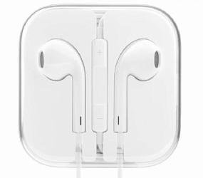 Гарнитура IPhone 5/5s/6/SE в коробочке белая AA (УЦЕНКА) Повреждение упаковки