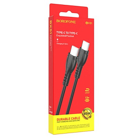 Дата кабель Type-C - Type-C Borofone BX51 3A 1м черный