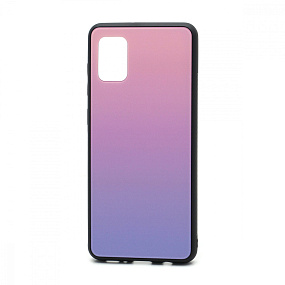 Задняя накладка для Samsung A315 Galaxy A31 стекло Gradient (002) розово-голубой