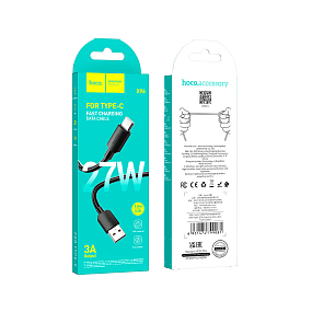 Дата кабель Type-C - USB Hoco X96 27W 3A 1м черный