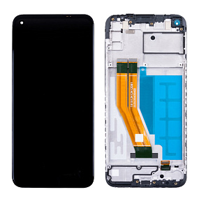Дисплей для телефона Samsung M115F (M11) модуль Черный - Оригинал - Востановленный