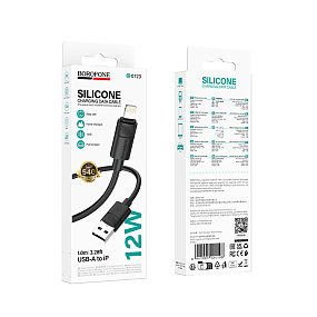 Дата кабель lightning - USB Borofone BX123 2.4A черный 1м