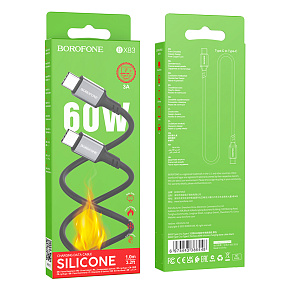 Дата кабель Type-C - Type-C Borofone BX83 60W 3A 1м черный