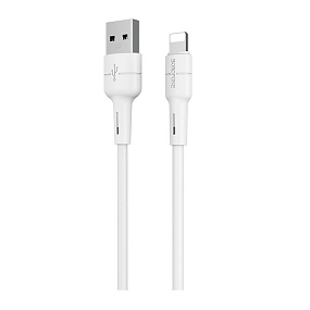 Дата кабель lightning - USB Borofone BX30 Silicone 2,4A белый 1м