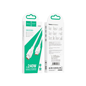 Дата кабель Type-C - Type-C Hoco X93 240W 5A 1м белый