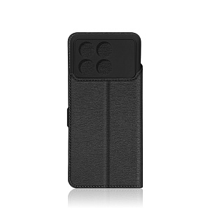 Чехол-книжка DF под кожу Xiaomi Poco X6 Pro 5G черный