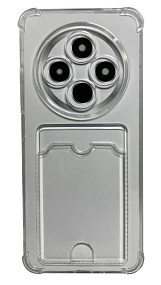 Силиконовый чехол Xiaomi Redmi 14C 4G/Poco C75 с визитницей прозрачный