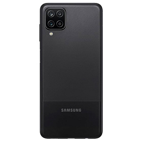 корпус для телефона Samsung A125F/A127F (A12/A12 Nacho) Задняя крышка (черный)