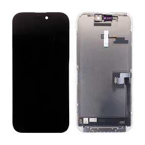 Дисплей для телефона iPhone 16 Pro в сборе с тачскрином Черный - (Soft OLED/Full HD/120 Гц) (площ IC