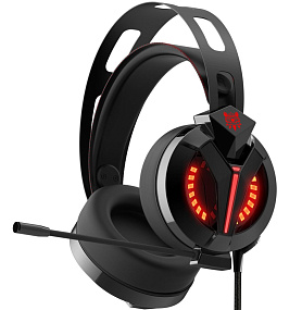 Наушники YORO G20 Stereo полн.разм. игровые, светящиеся, вибрация черные(УЦЕНКА) повреждена упаковка